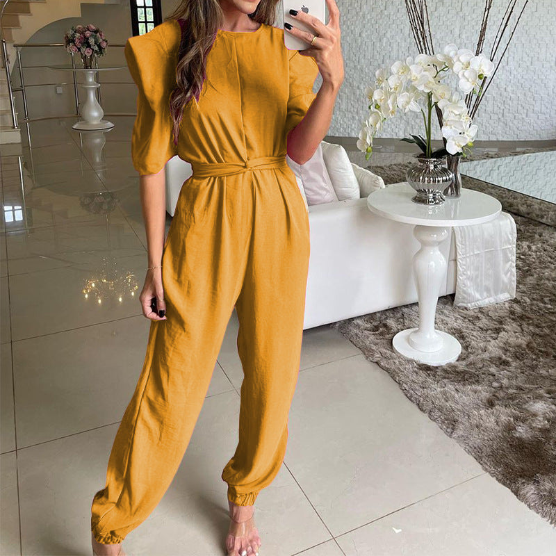 Round Neck Basic Jumpsuit