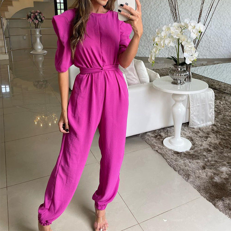 Round Neck Basic Jumpsuit