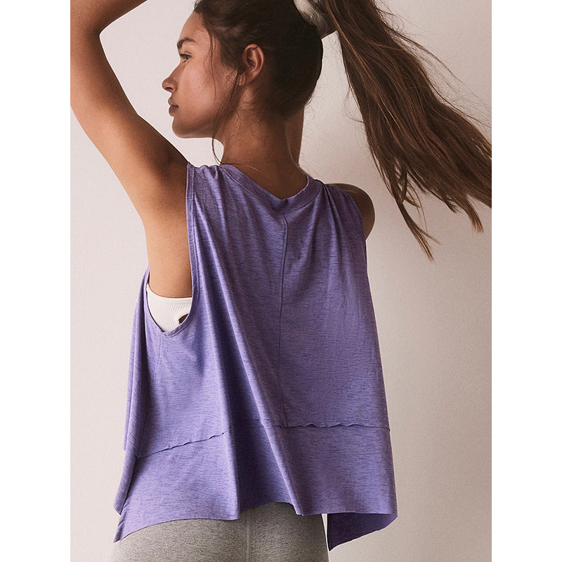 Purple Round Neck Sleeveless Top