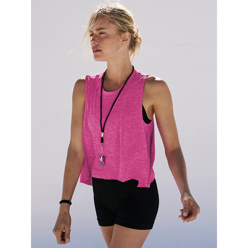 Fuchsia Round Neck Sleeveless Top