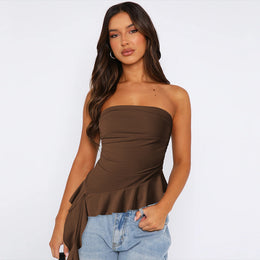 Brown Off Shoulder Top