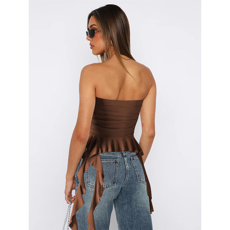 Brown Off Shoulder Top