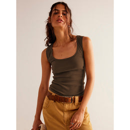 Scoop Neck Sleeveless Tank Top