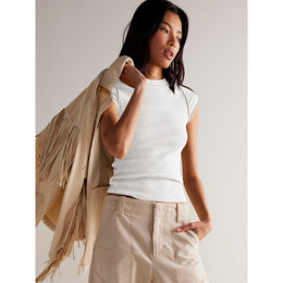 Women Round Neck Short Sleeves Solid Top