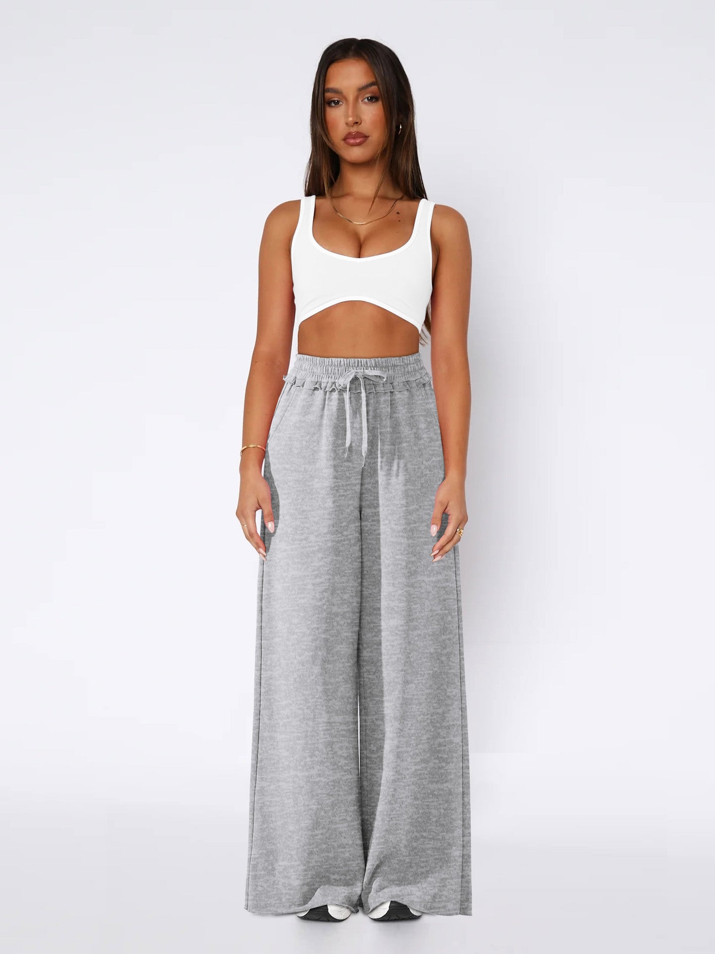Women Loose Fit High-Rise Easy Wash Pleated Trousers