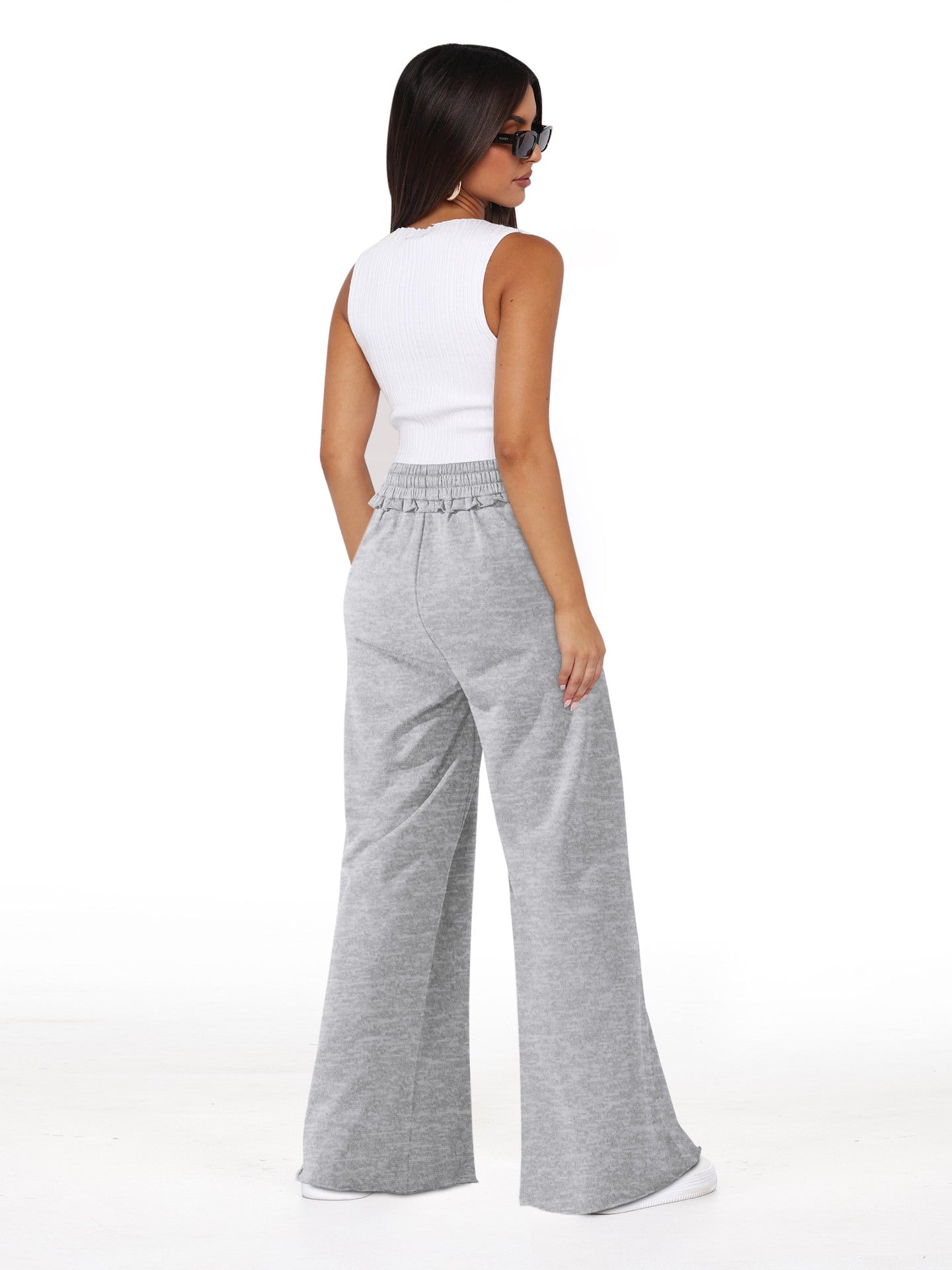 Women Loose Fit High-Rise Easy Wash Pleated Trousers