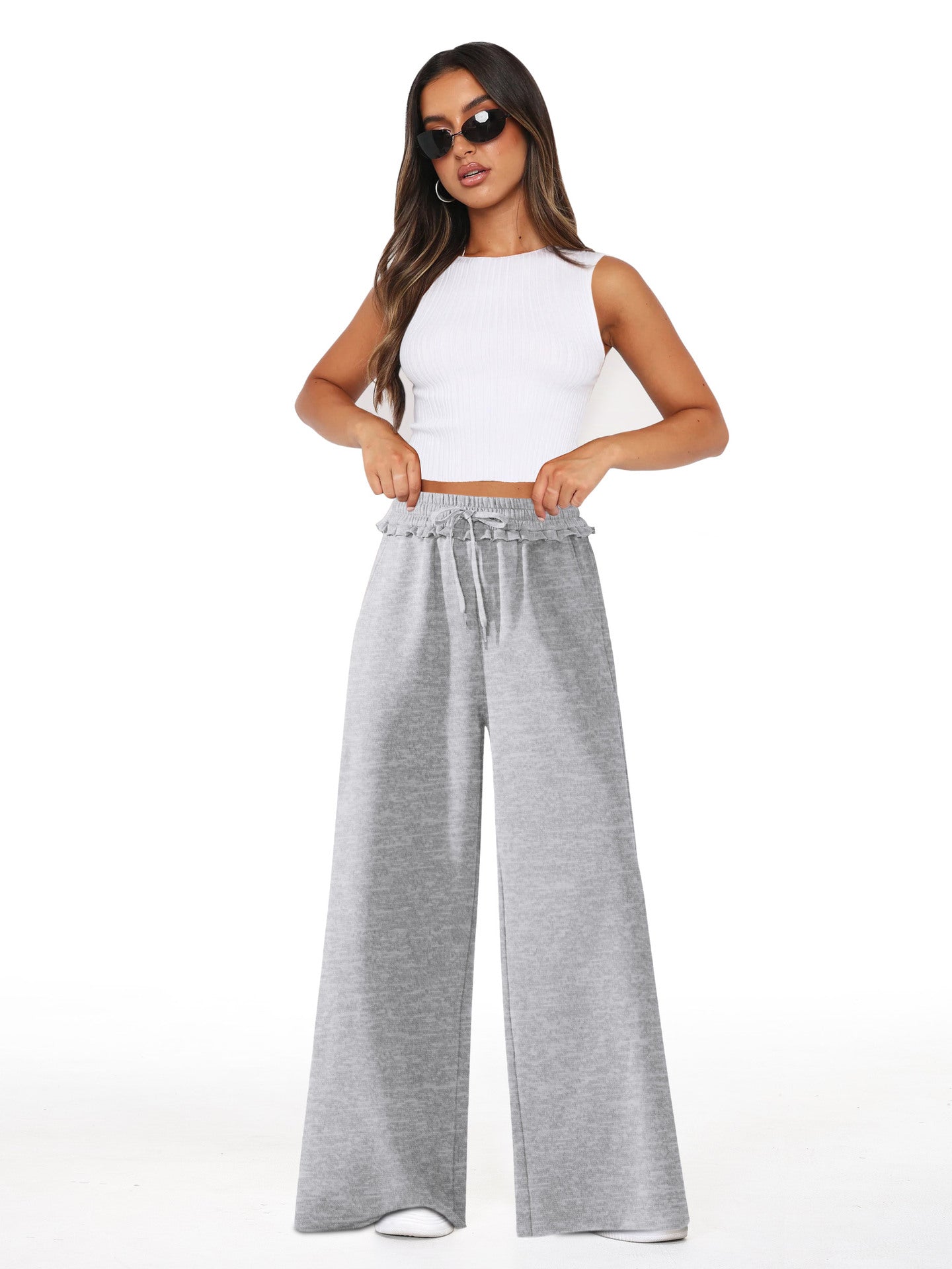 Women Loose Fit High-Rise Easy Wash Pleated Trousers