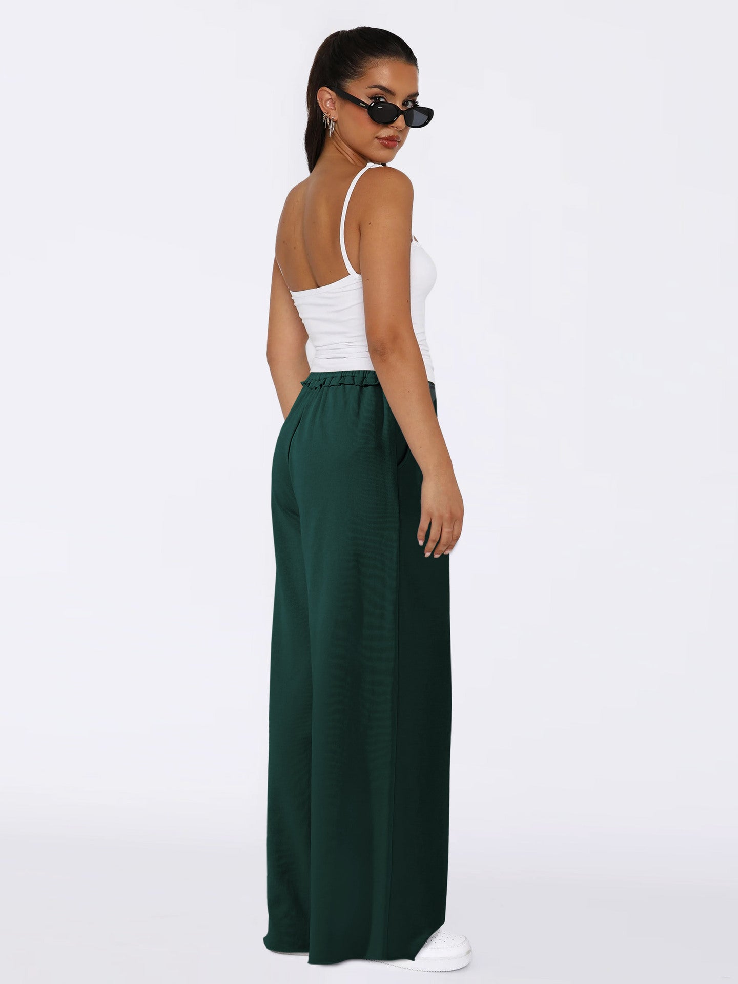 Women Loose Fit High-Rise Pleated Trousers