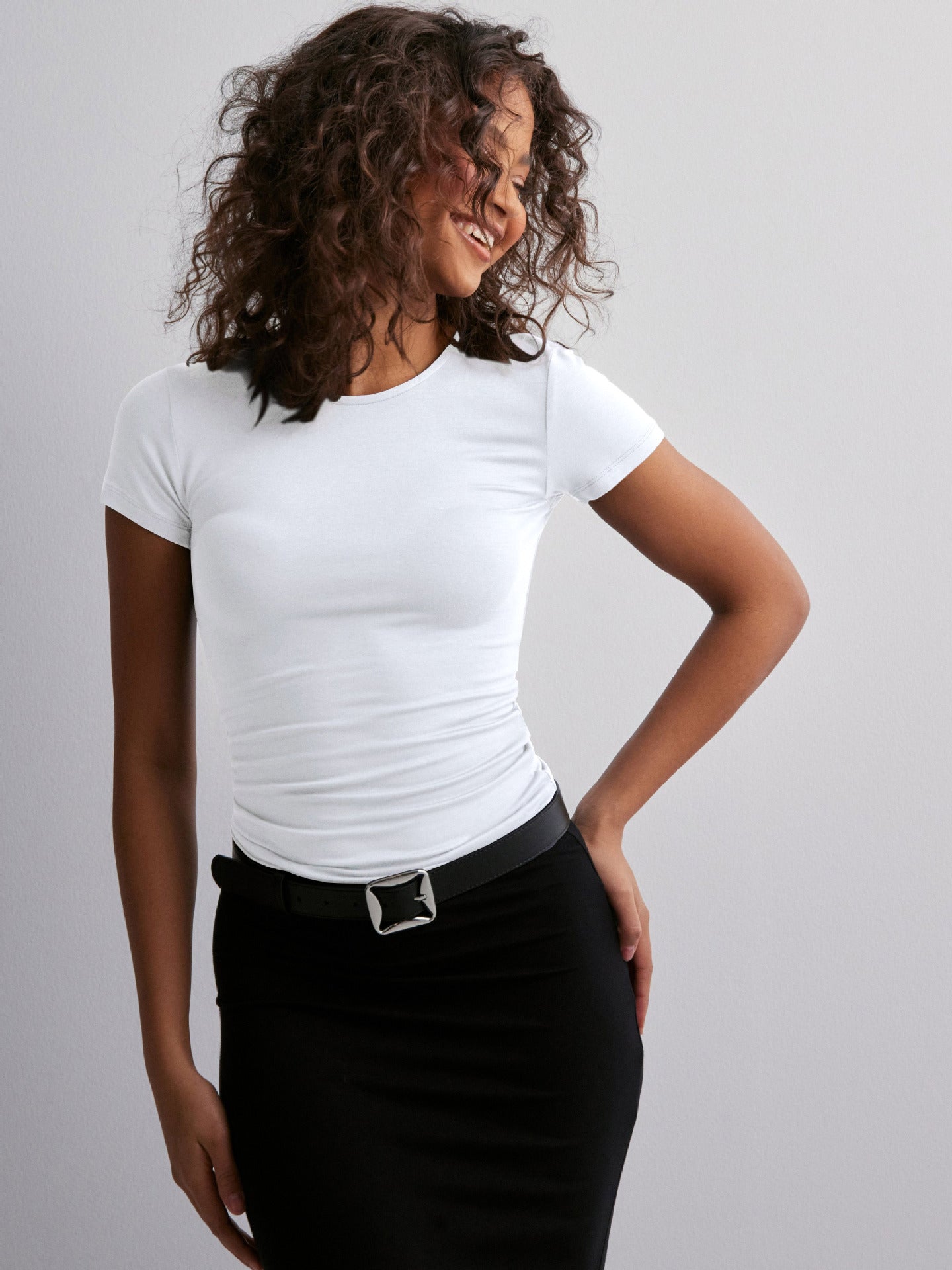 Women Solid Round Neck Top