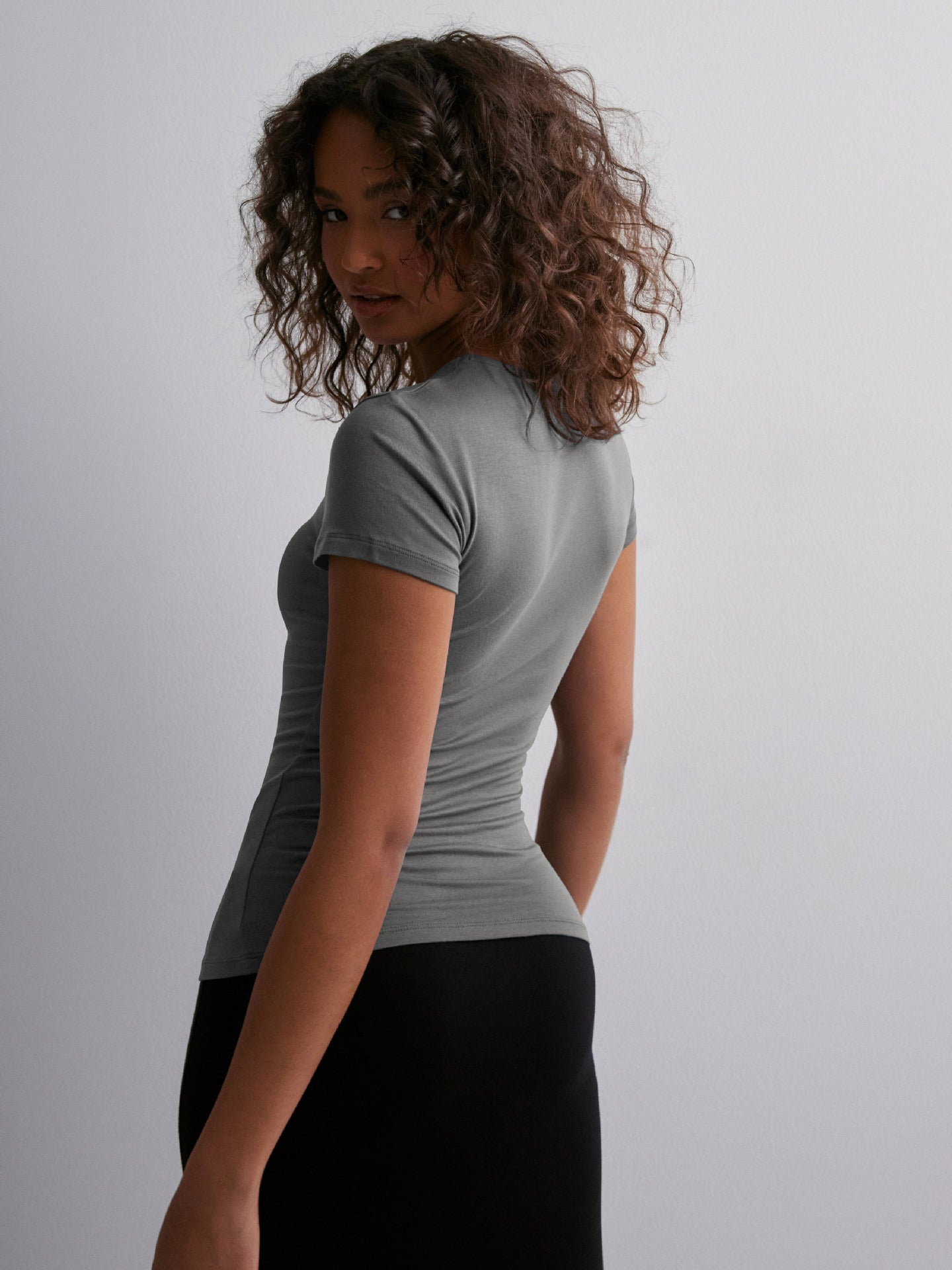 Women Solid Round Neck Top