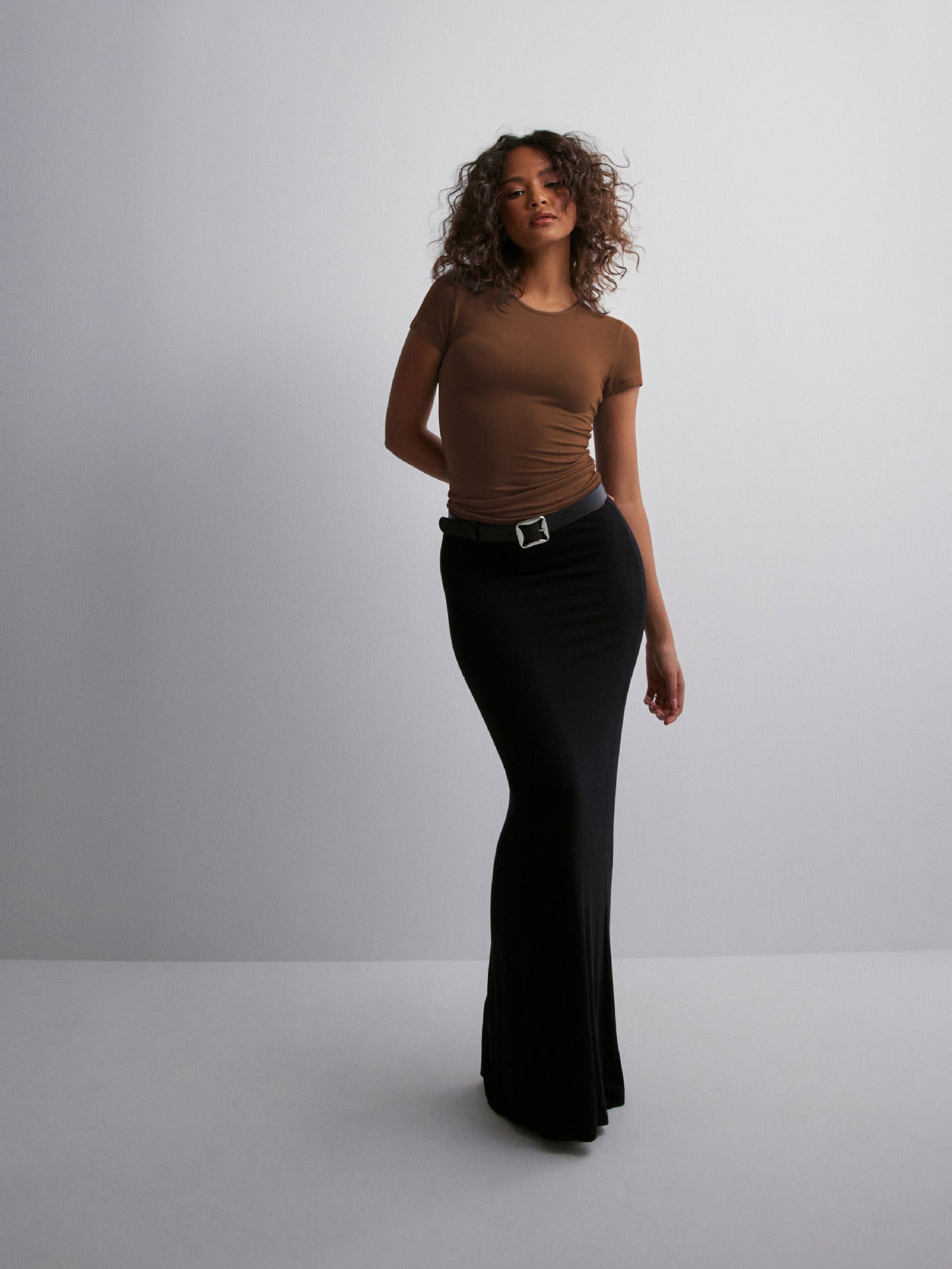 Women Solid High Neck Top