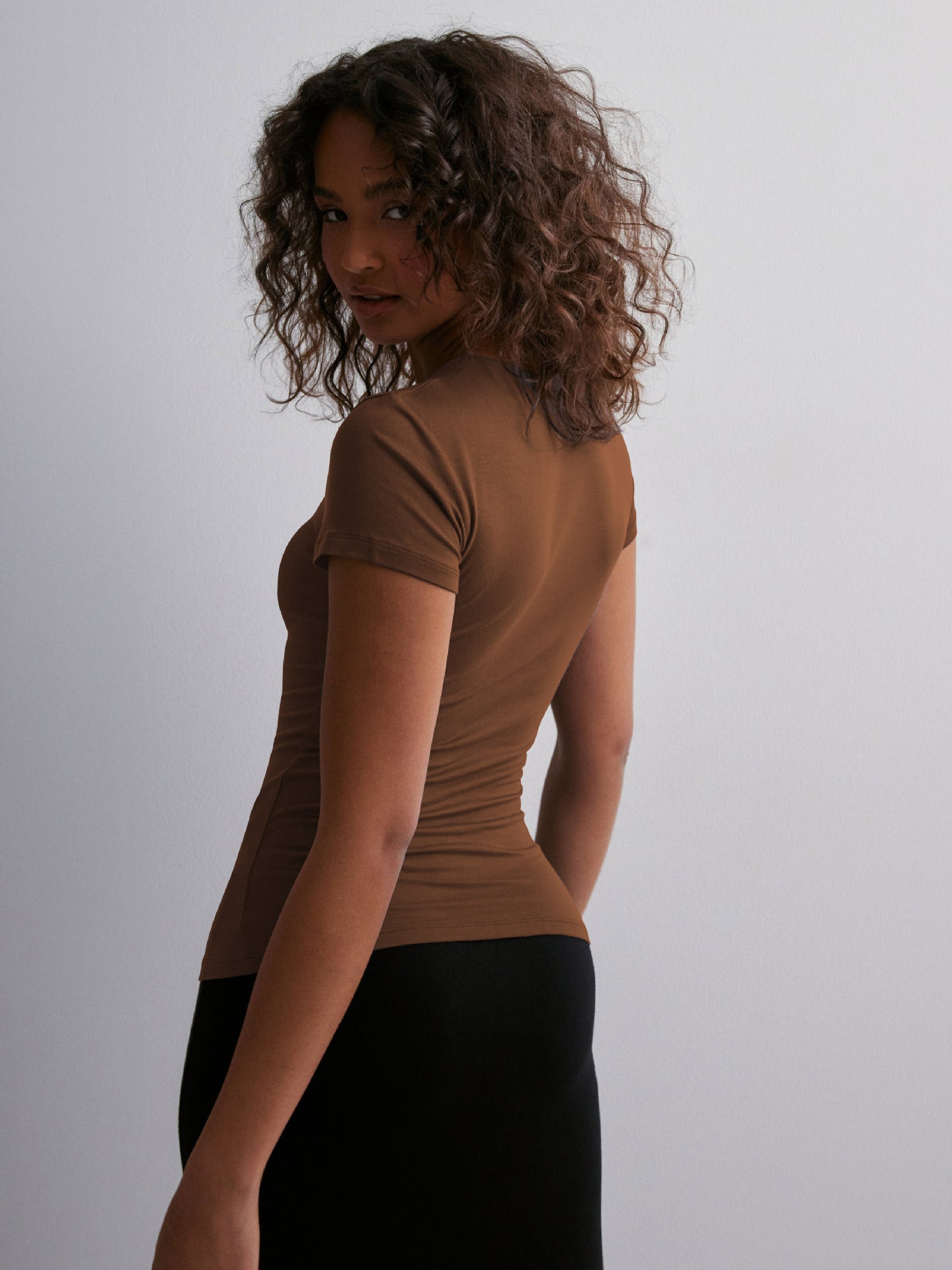 Women Solid High Neck Top