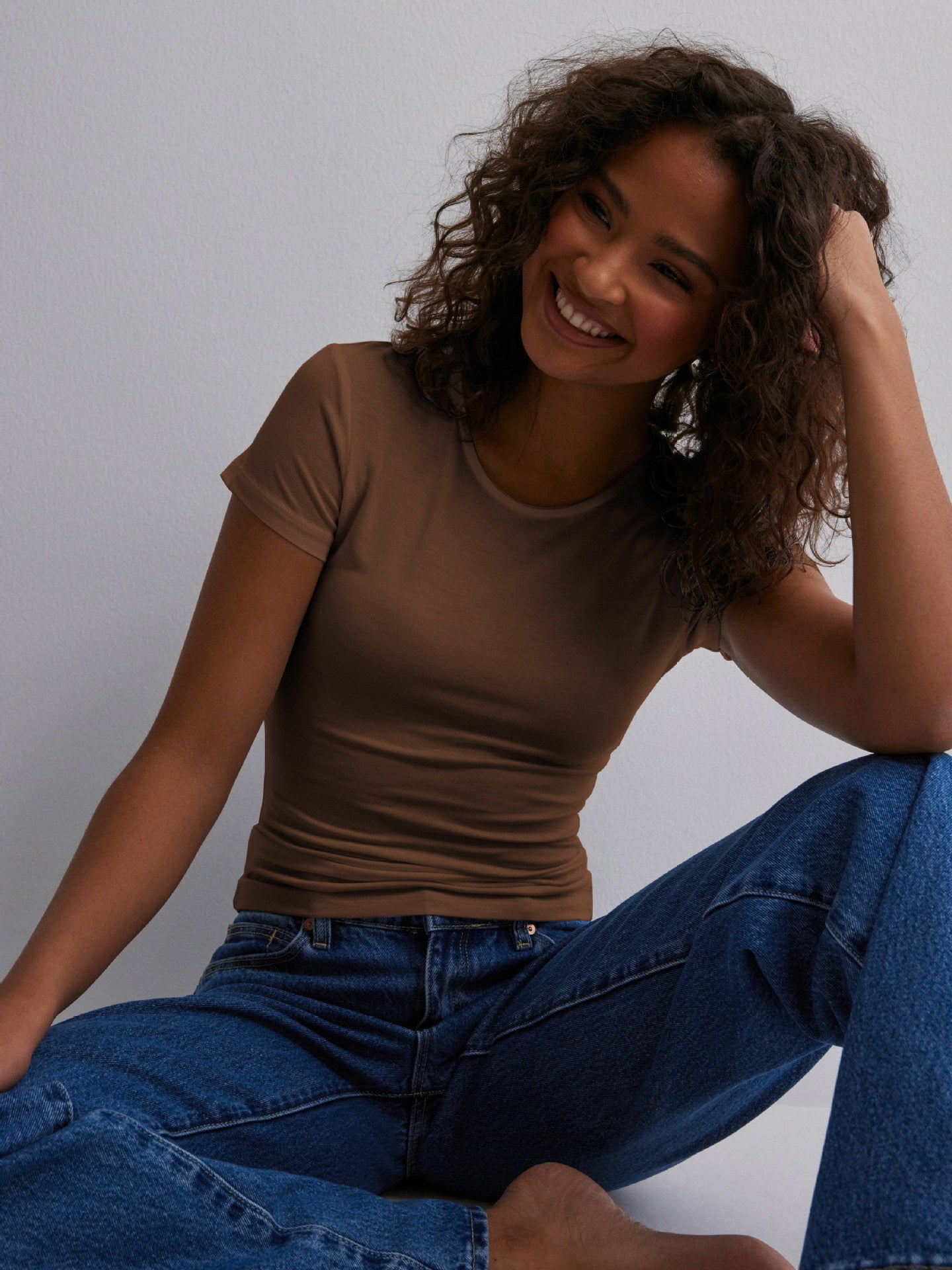Women Solid High Neck Top
