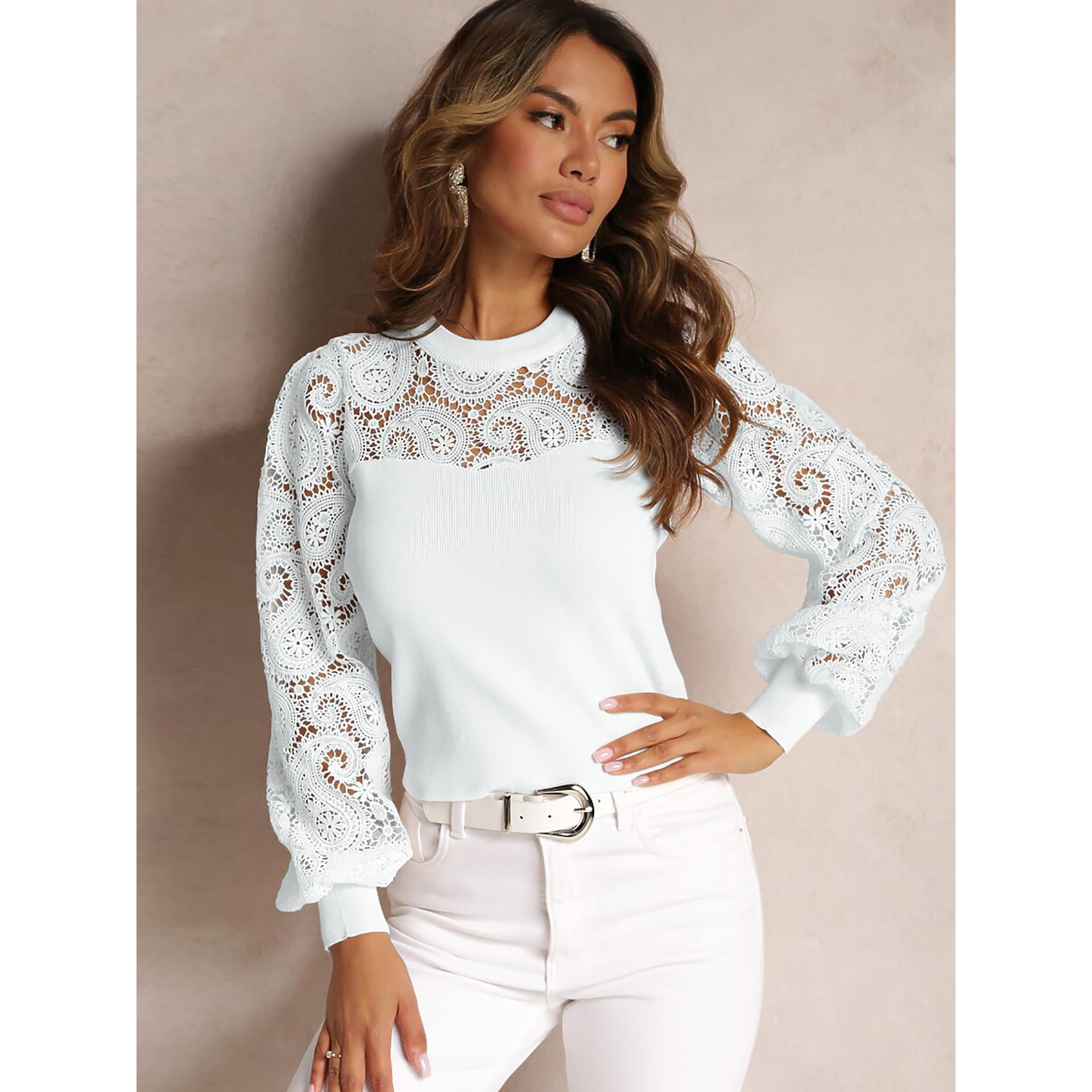 Women Self Design Round Neck Top