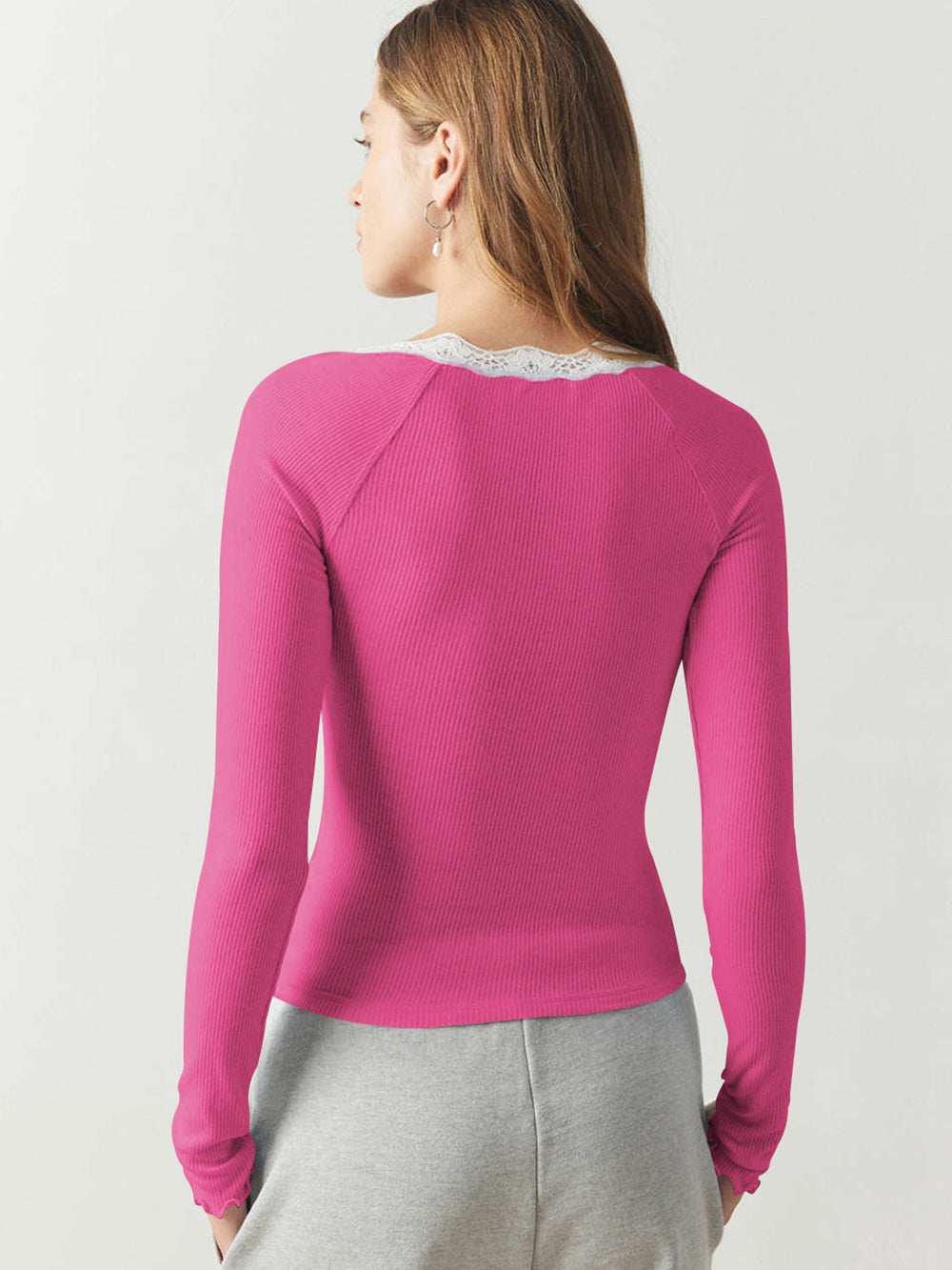 Women Scoop Neck Long Sleeves Top