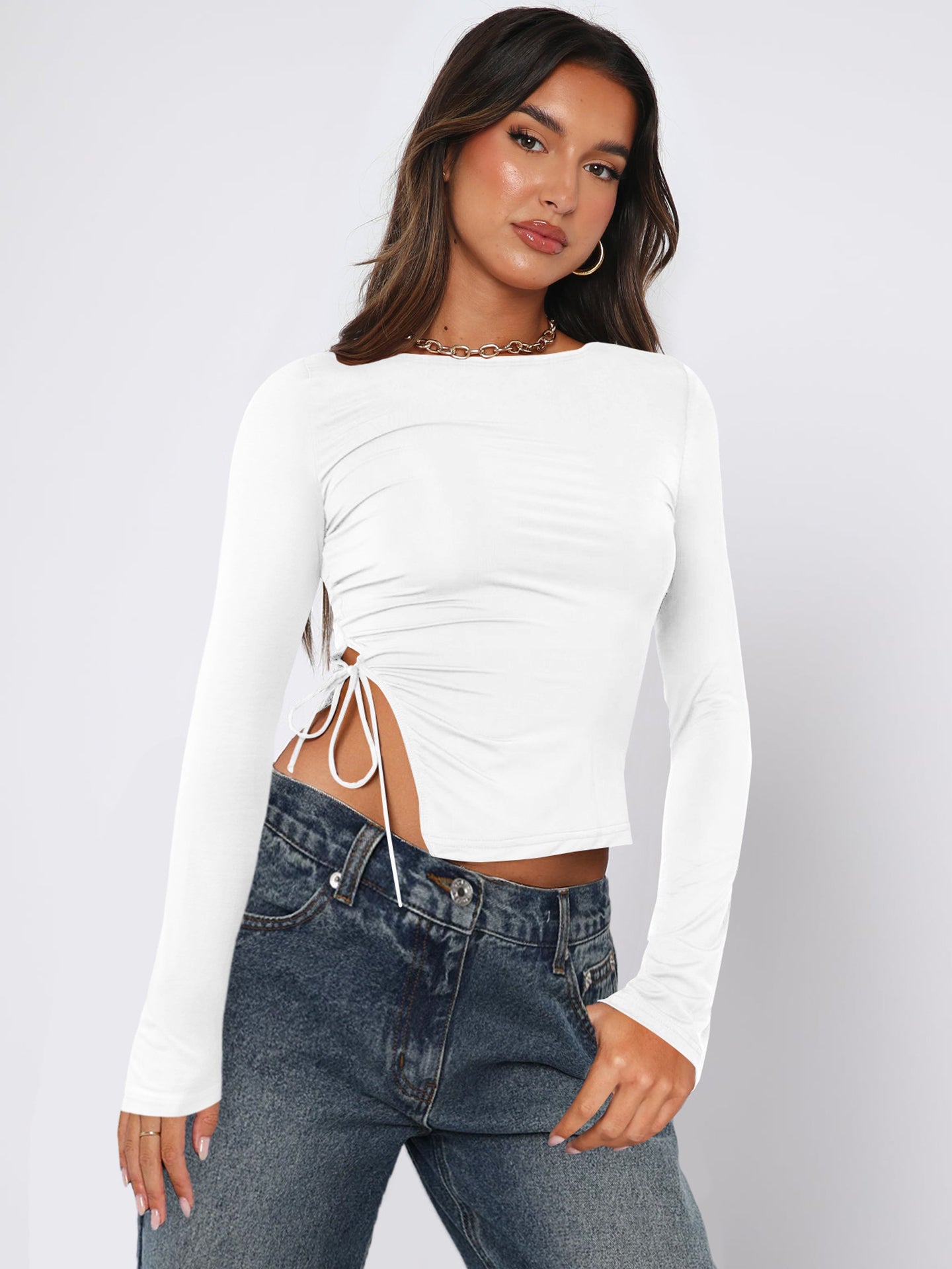Women Solid Boat Neck Top