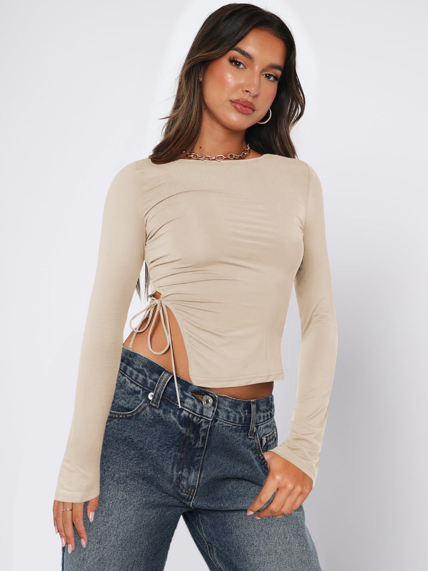 Women Solid Boat Neck Top