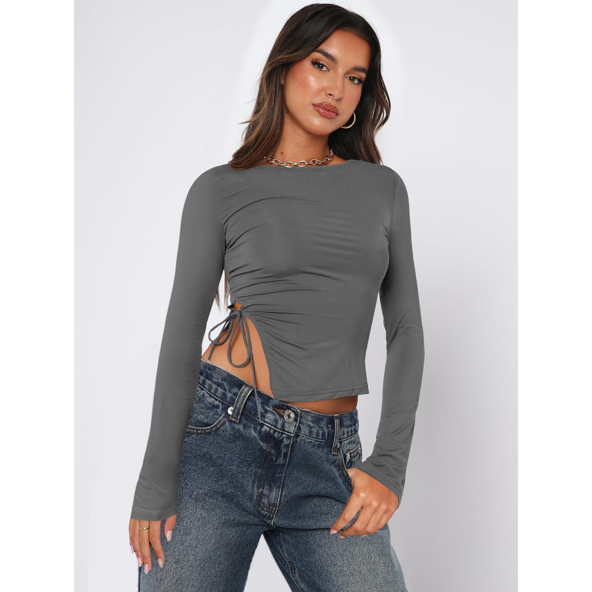 Women Solid Boat Neck Top