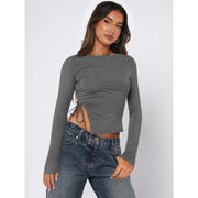 Women Solid Boat Neck Top