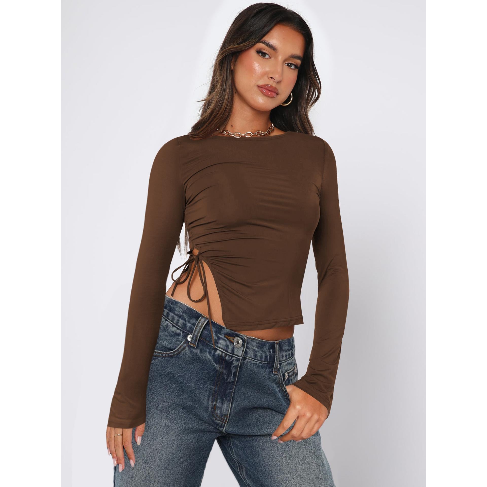Women Solid Boat Neck Top