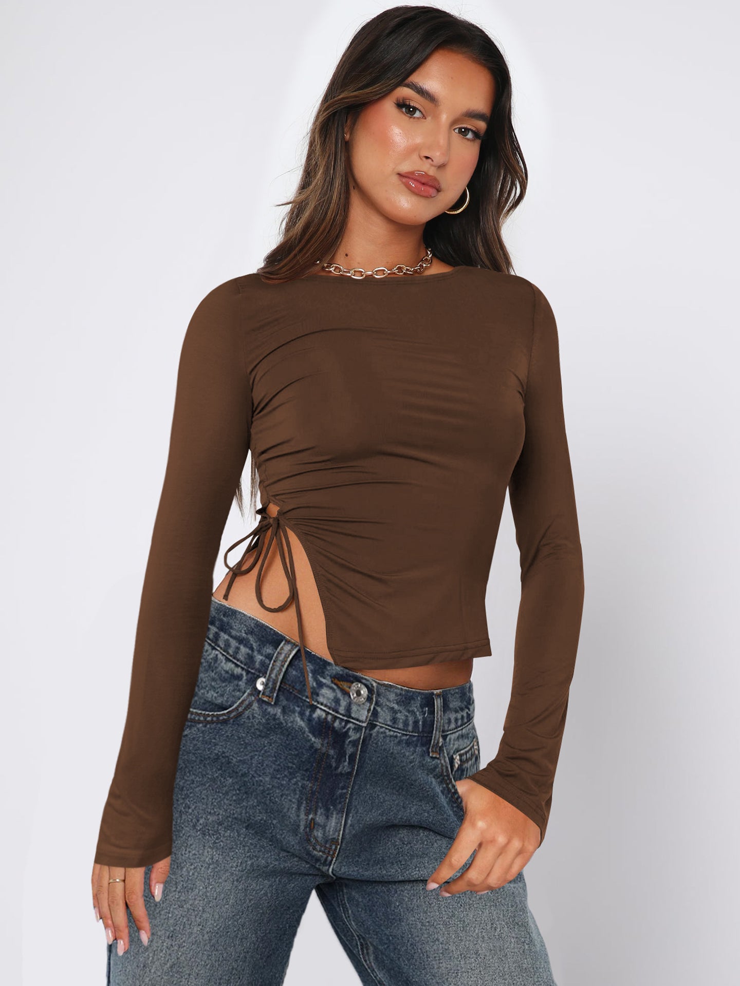Women Solid Boat Neck Top