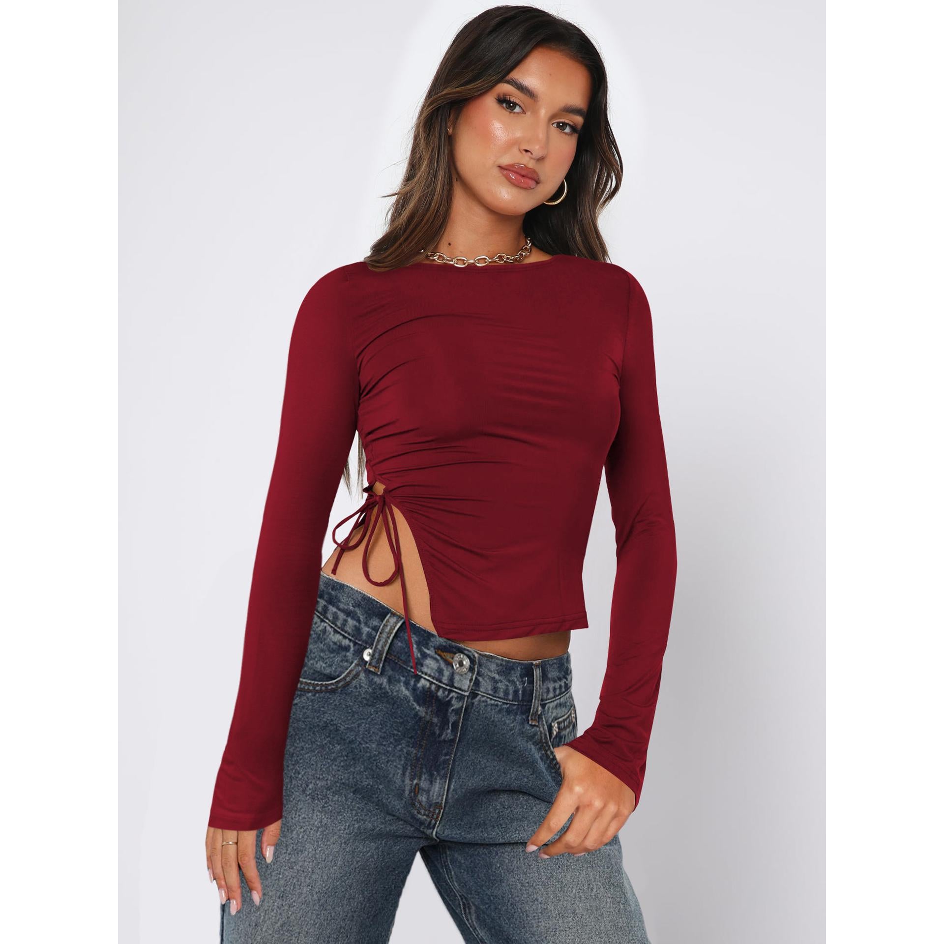 Women Solid Boat Neck Top