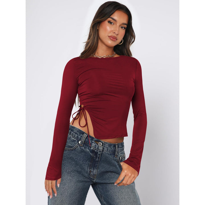 Women Solid Boat Neck Top