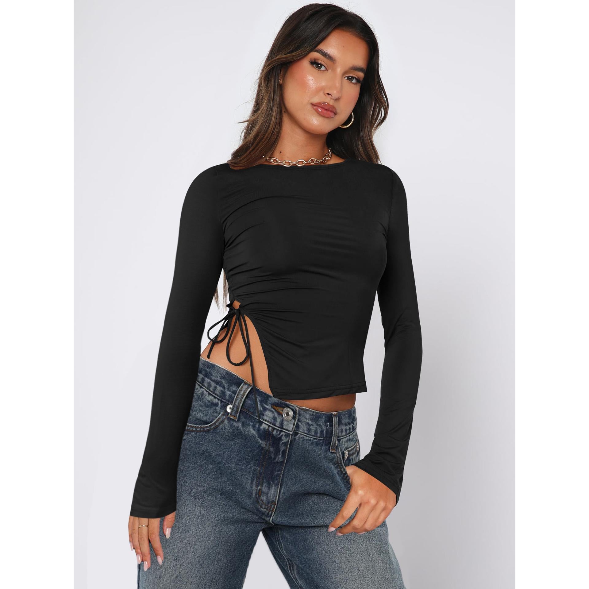 Women Solid Boat Neck Top