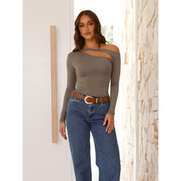 Women One Shoulder Crop Top