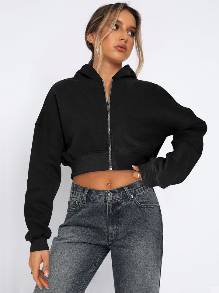 Women Lightweight Crop Open Front Jacket