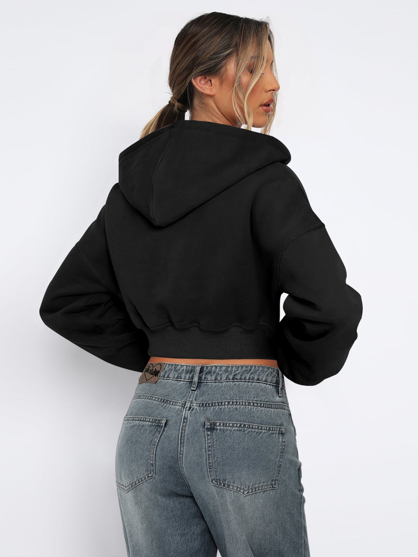 Women Lightweight Crop Open Front Jacket