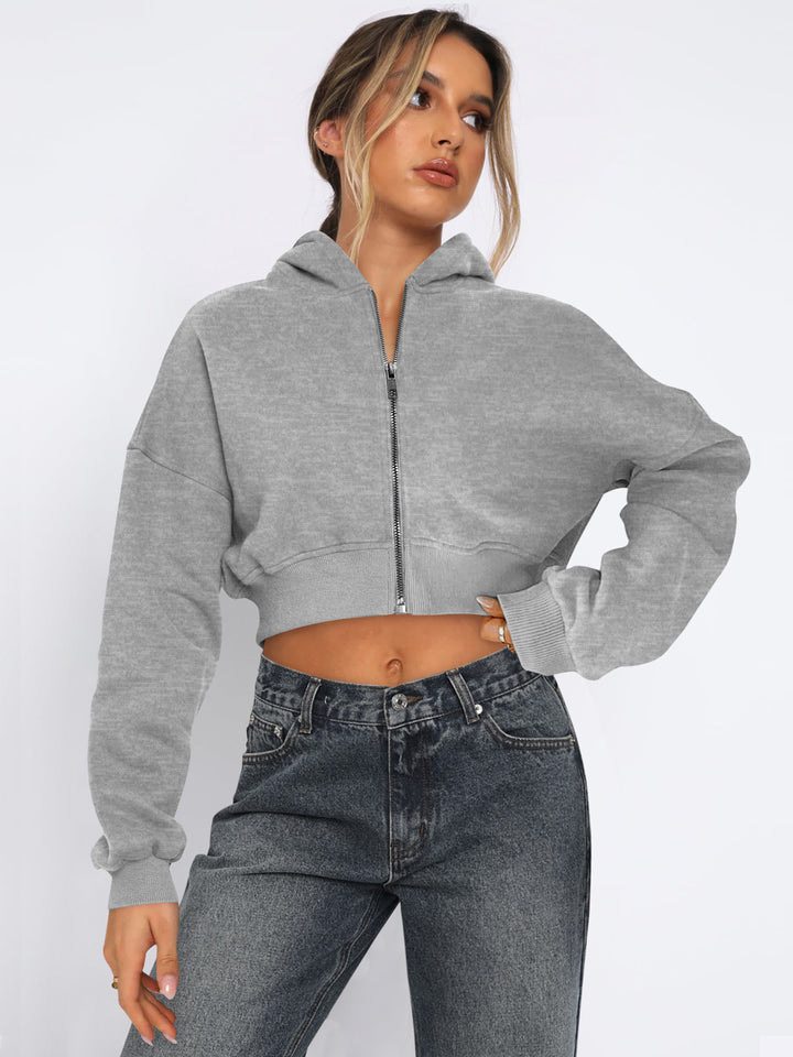 Women Lightweight Crop Open Front Jacket