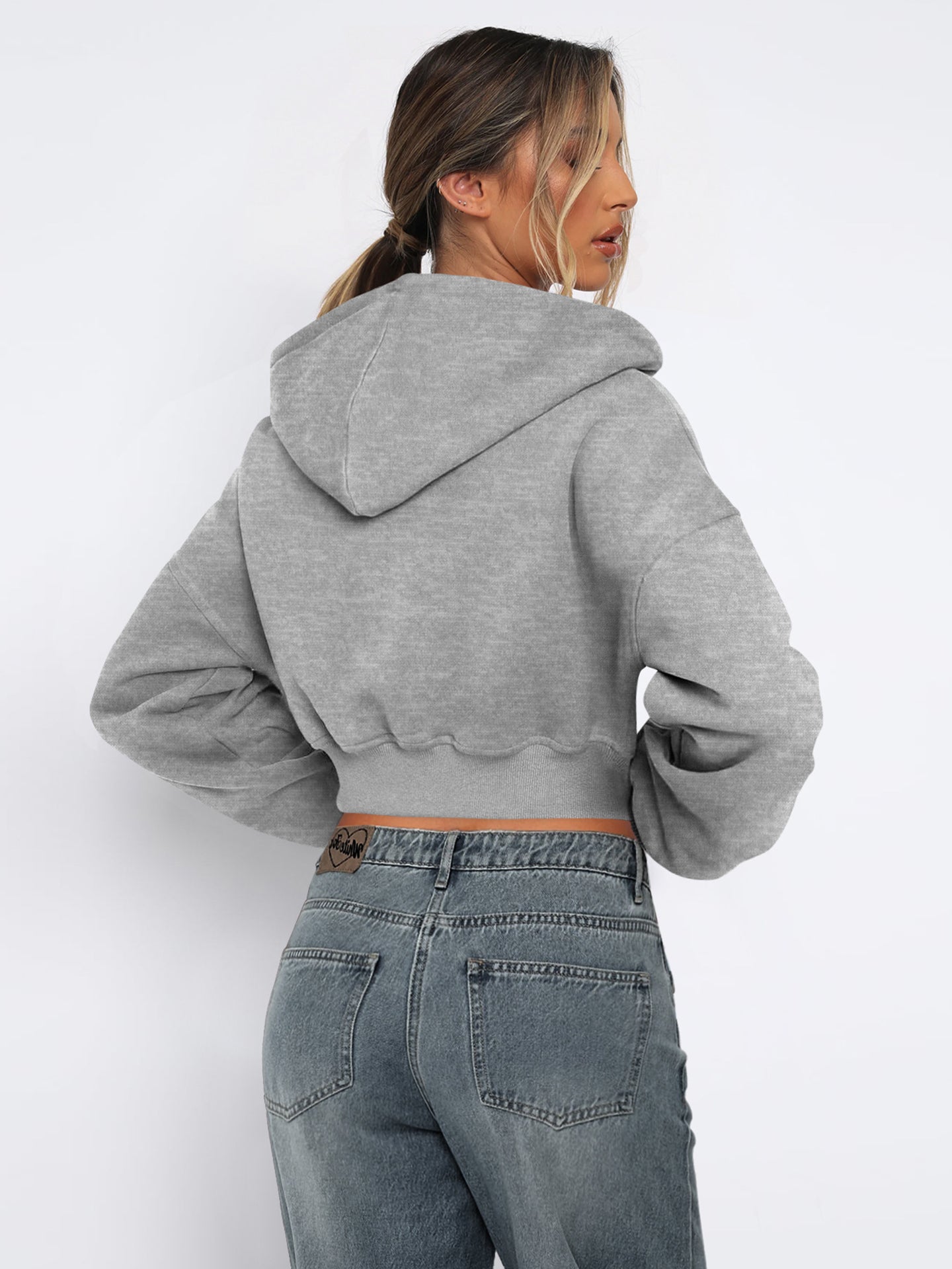 Women Lightweight Crop Open Front Jacket