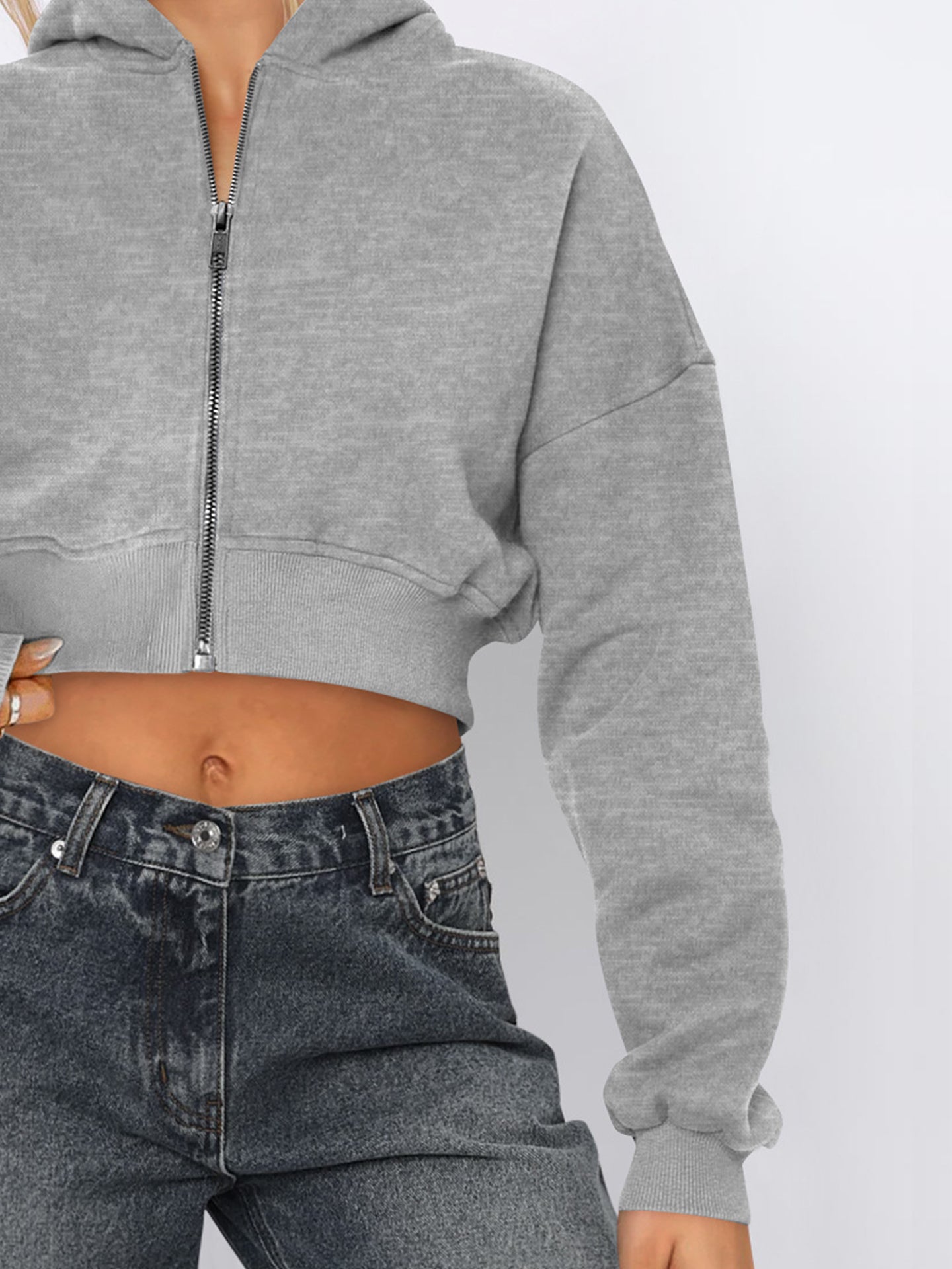 Women Lightweight Crop Open Front Jacket
