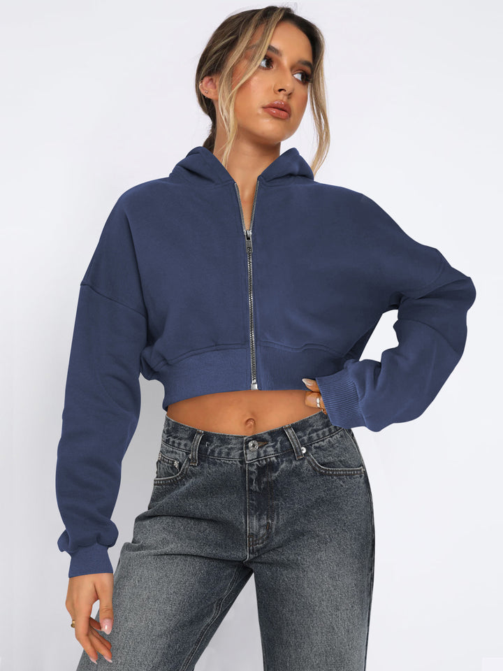 Women Lightweight Crop Open Front Jacket