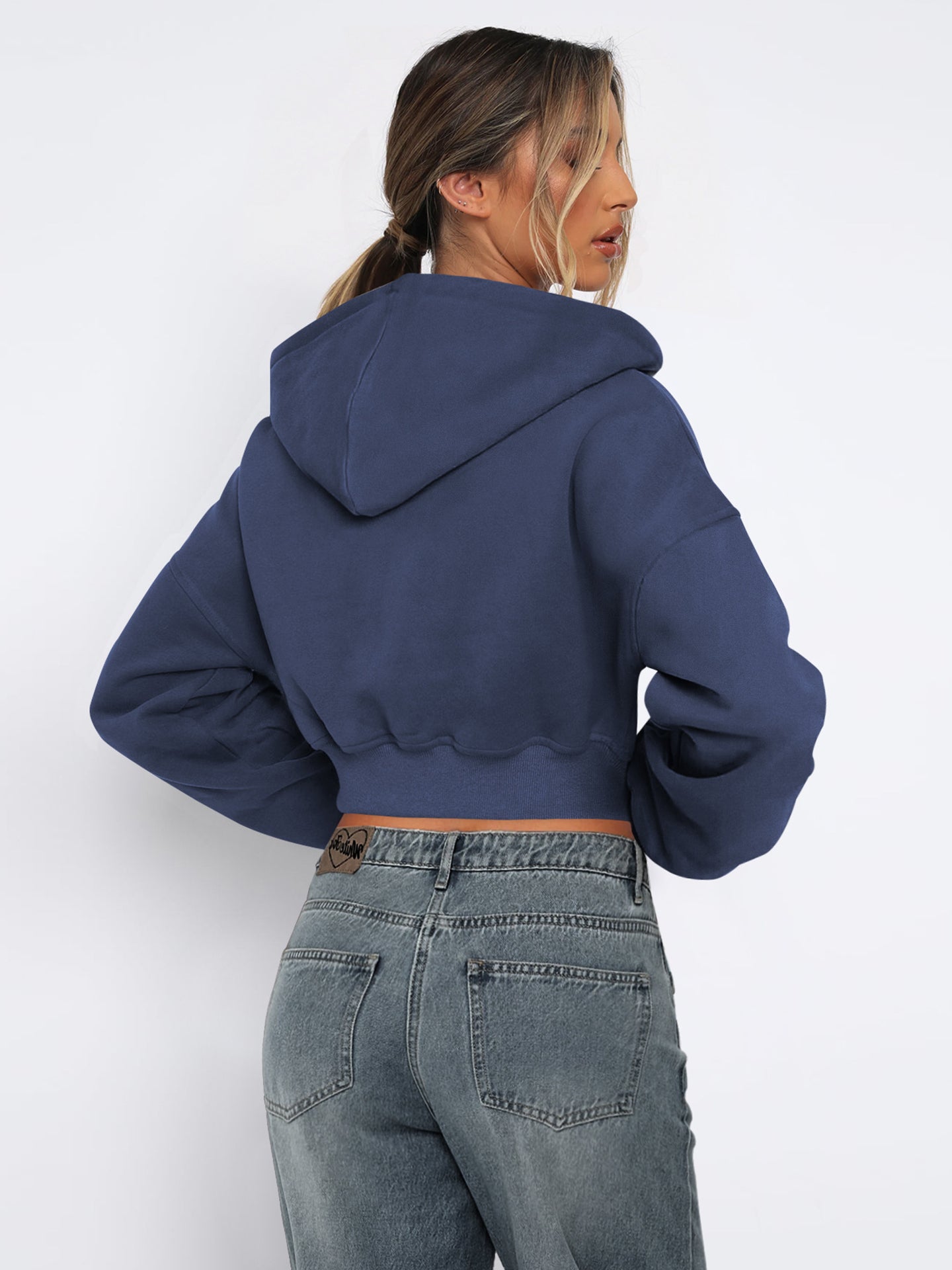 Women Lightweight Crop Open Front Jacket