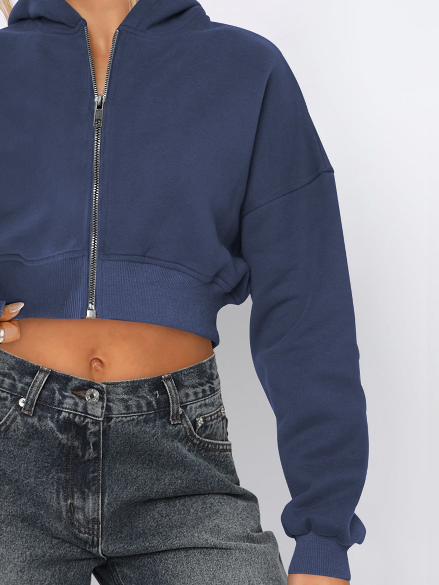 Women Lightweight Crop Open Front Jacket