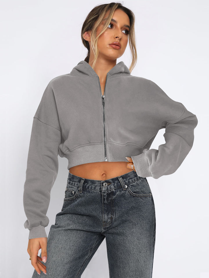 Women Lightweight Crop Open Front Jacket