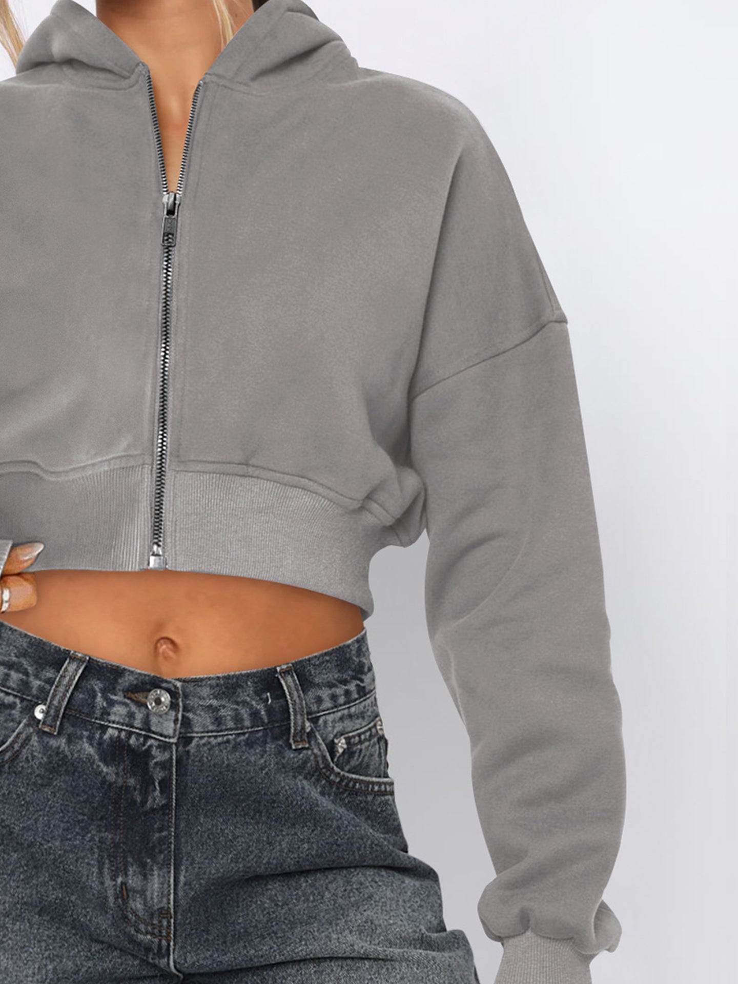 Women Lightweight Crop Open Front Jacket