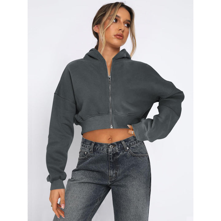 Women Lightweight Crop Open Front Jacket