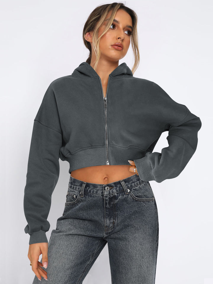 Women Lightweight Crop Open Front Jacket