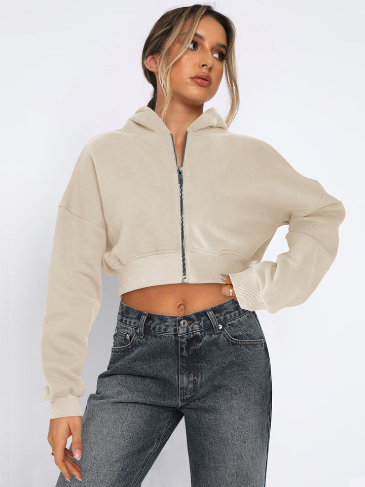 Women Lightweight Crop Open Front Jacket