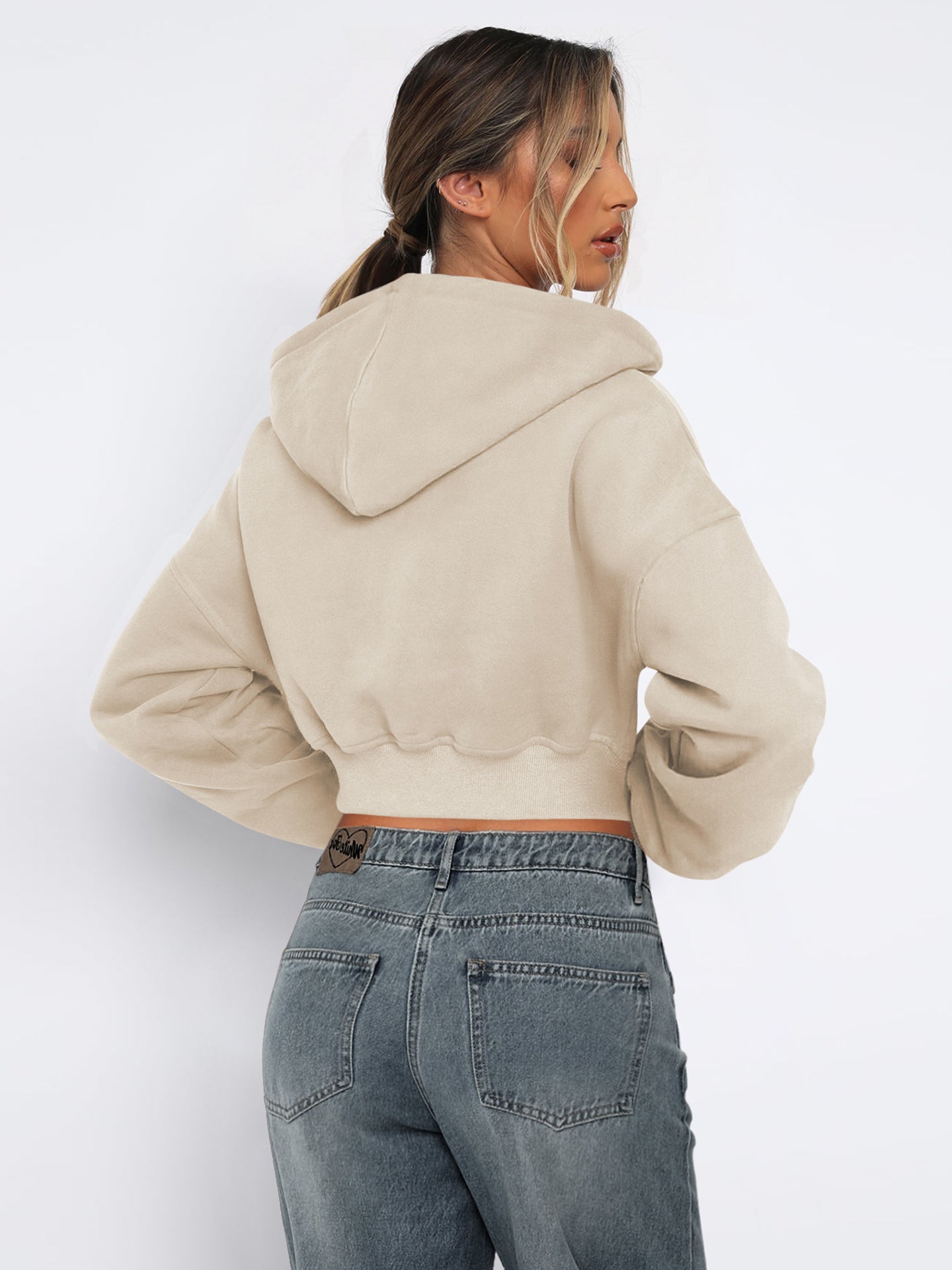 Women Lightweight Crop Open Front Jacket