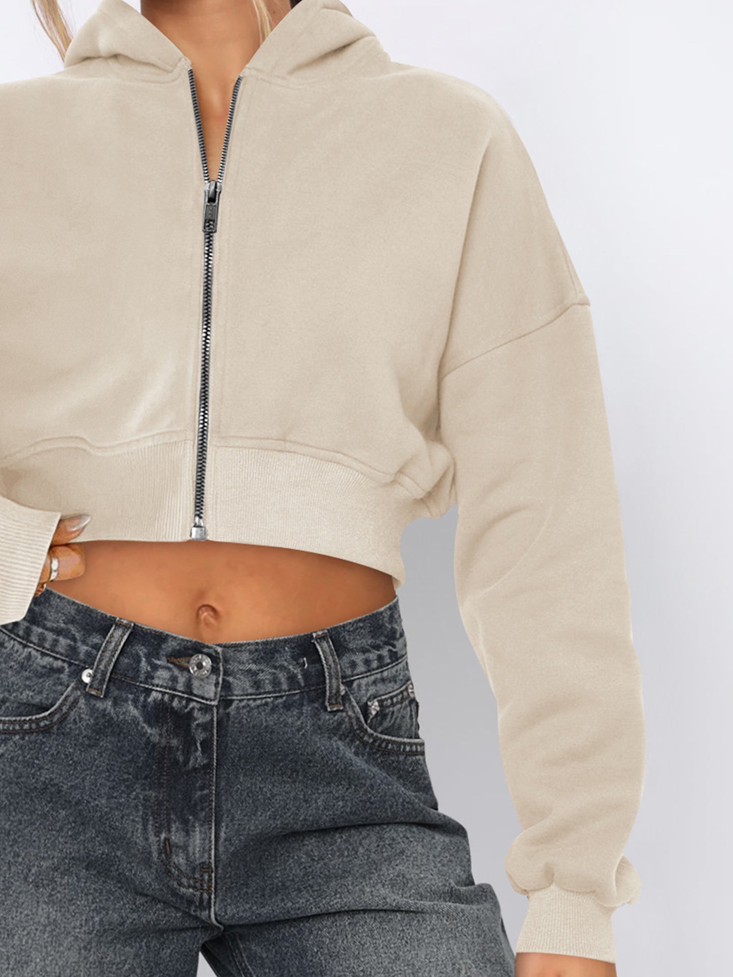 Women Lightweight Crop Open Front Jacket