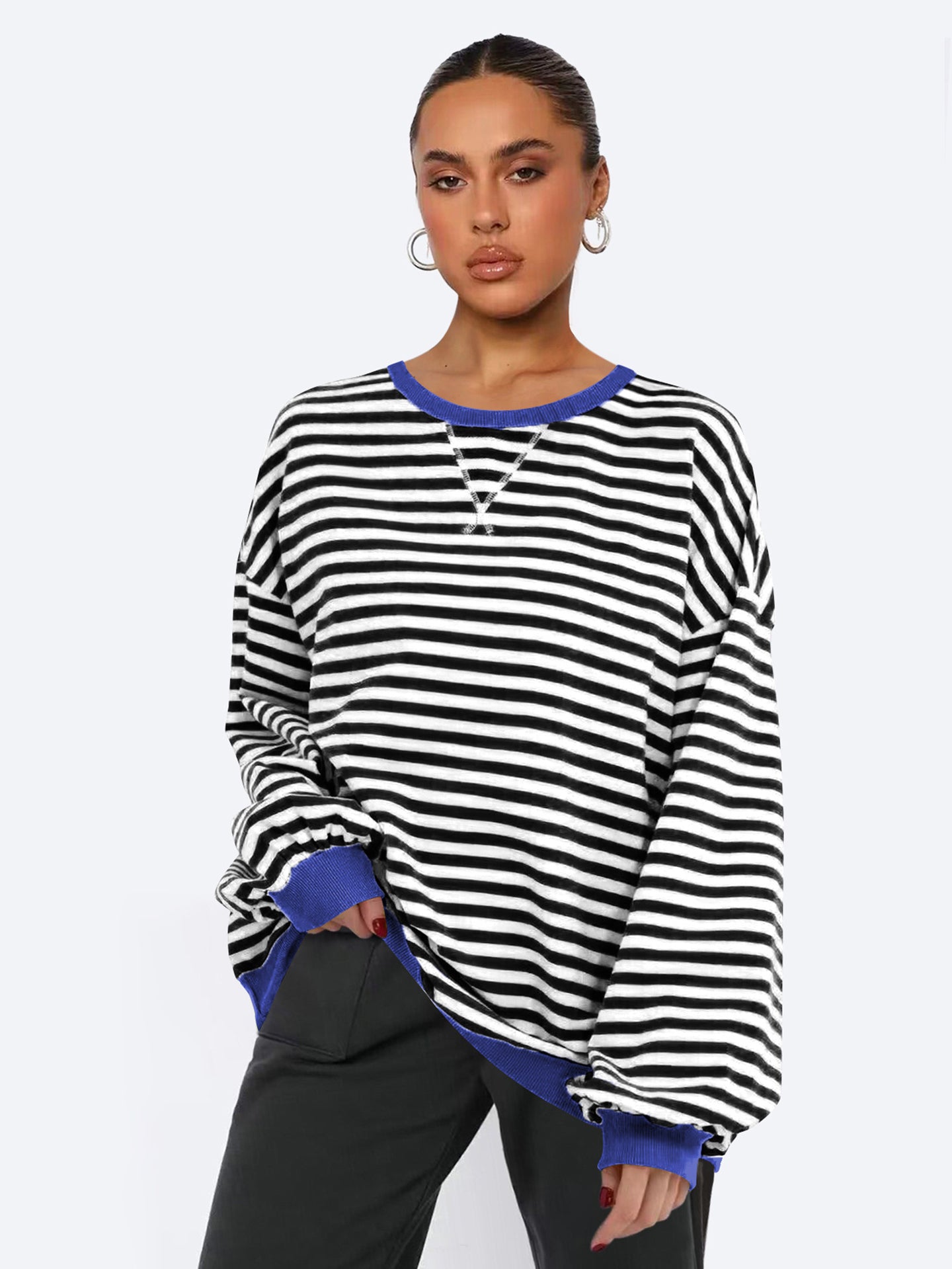 Women Striped Sweatshirt
