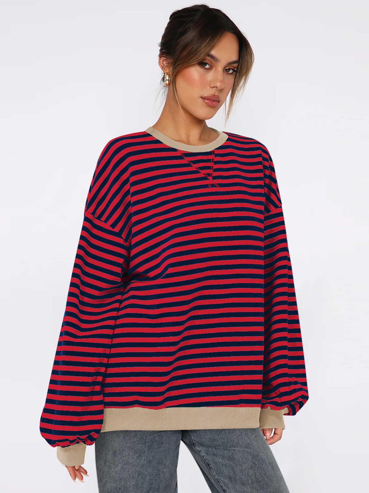 Women Striped Sweatshirt