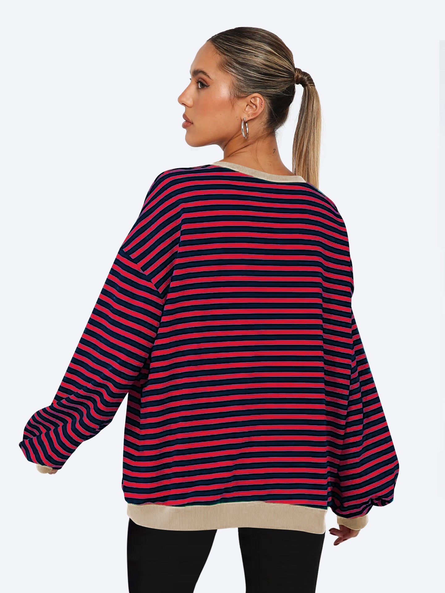 Women Striped Sweatshirt