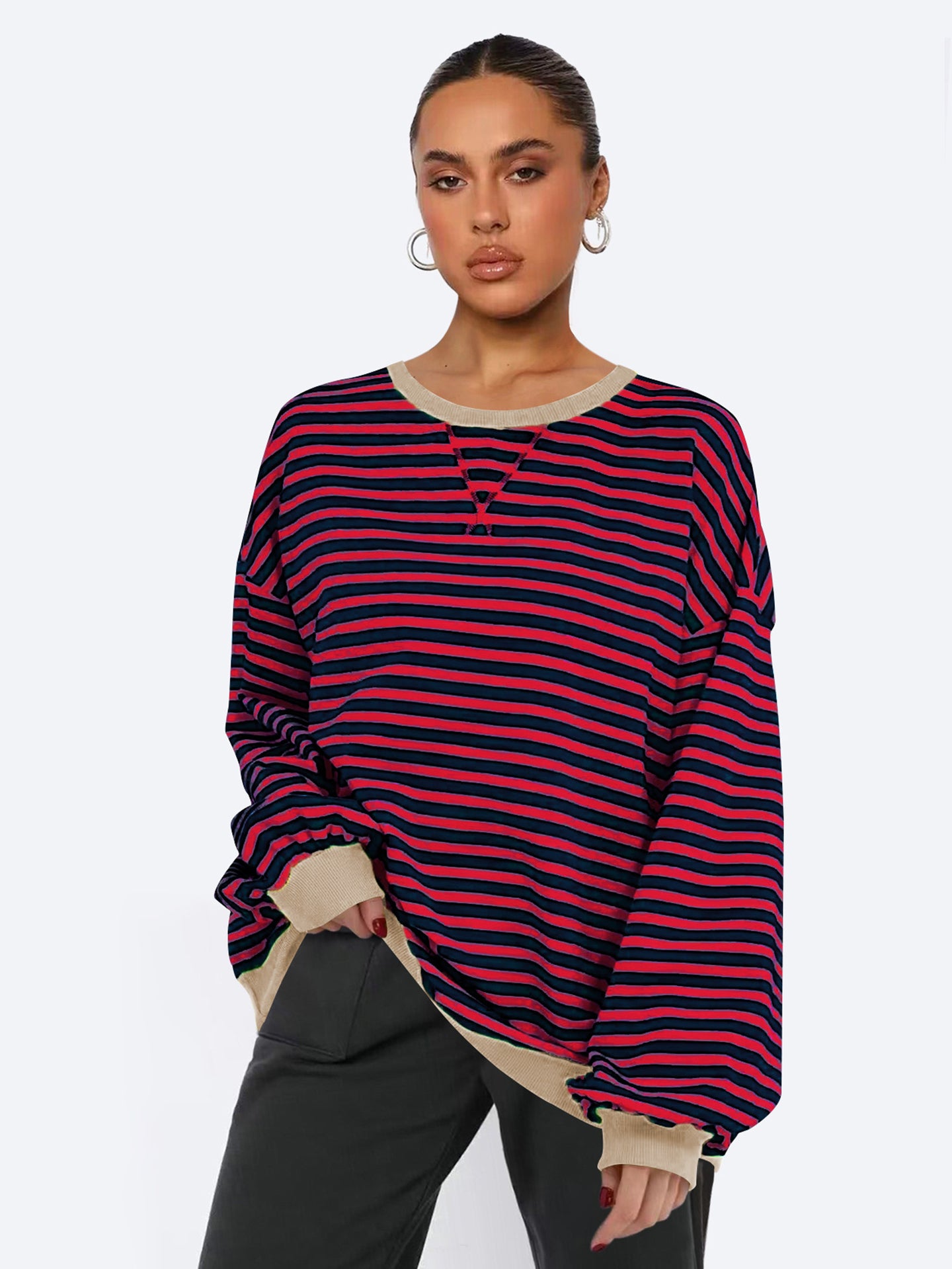 Women Striped Sweatshirt