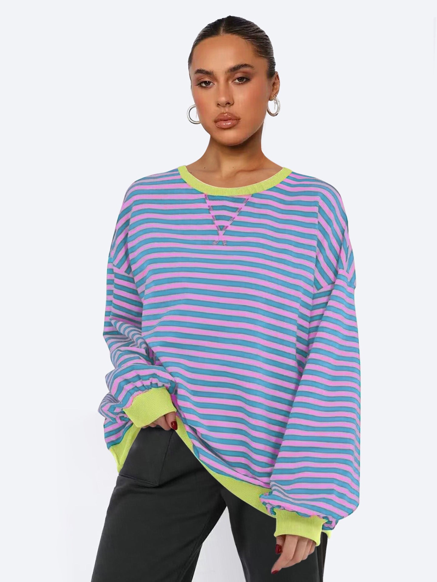 Women Striped Sweatshirt
