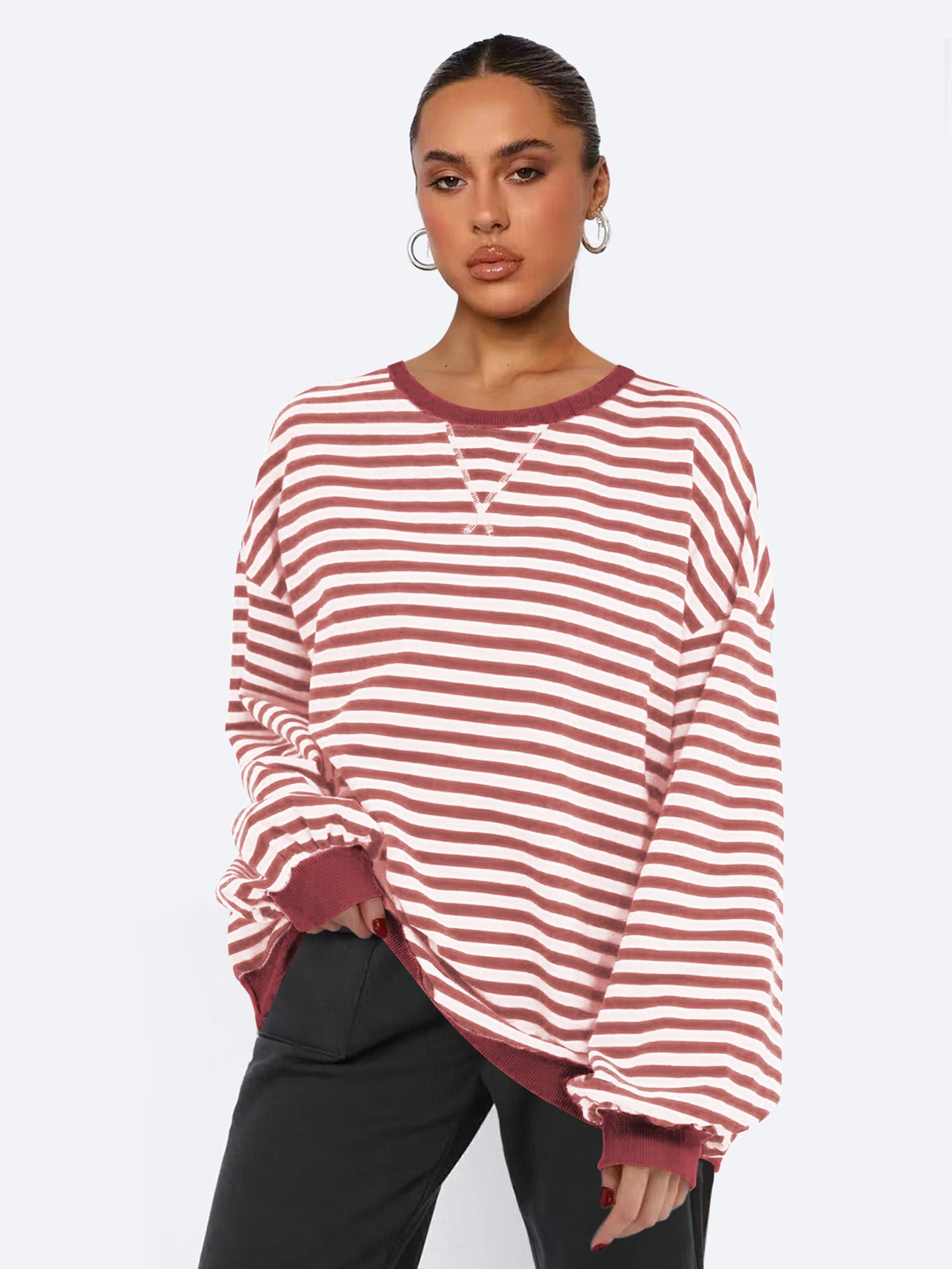 Women Striped Sweatshirt
